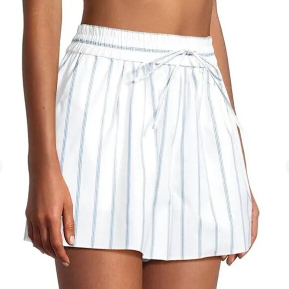 NWT CINQ A SEPT Sammy Stripe Jacques Short - White/Oxford Blue - M - Picture 1 of 11